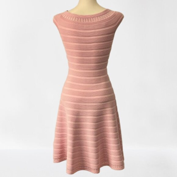 NEW Eliza J Off The Shoulder Fit and Flare Sweater Dress in Pink, Size M - Picture 3 of 16